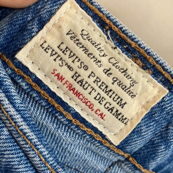 Levi’s Ribcage Straight Ankle Blue Jeans Size 24 Raw Hem Fray Stonewash 90s - Picture 11 of 13